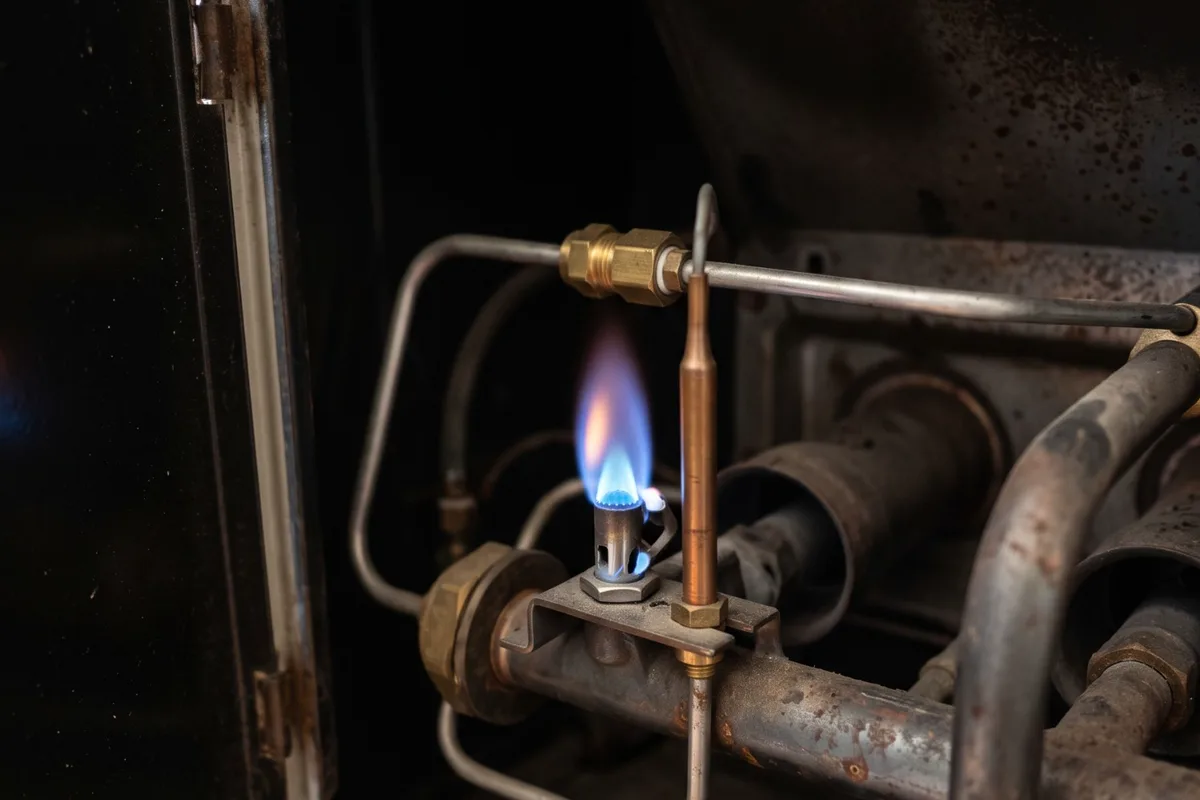 A gas heater's pilot light