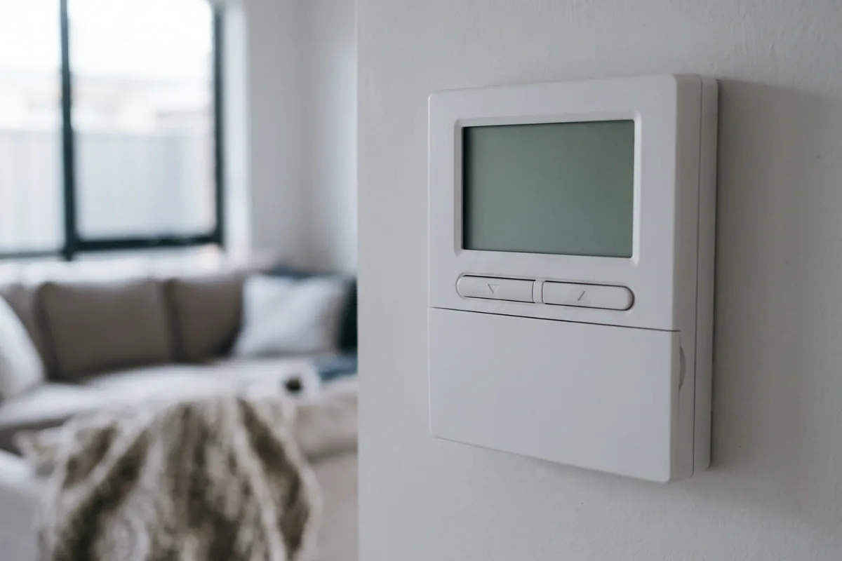 A wall-mounted heating controller