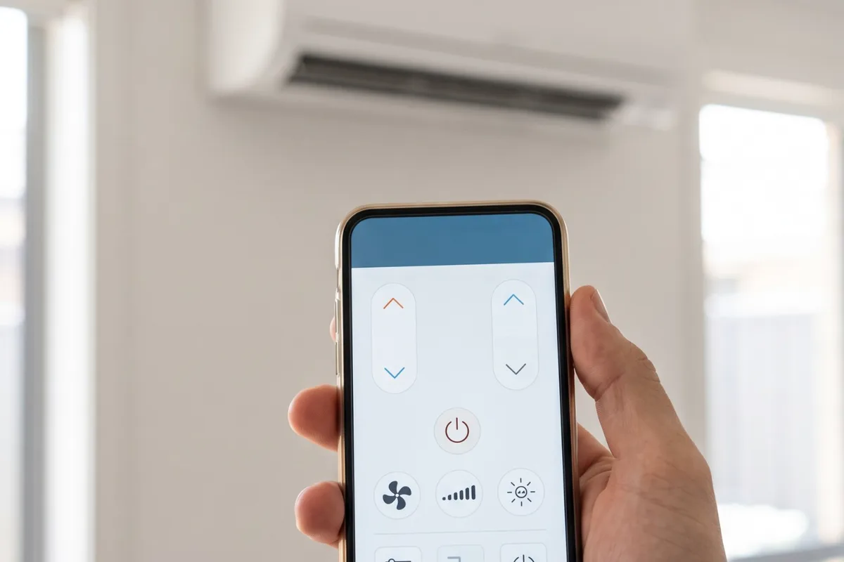 Controlling an air conditioner from a phone app